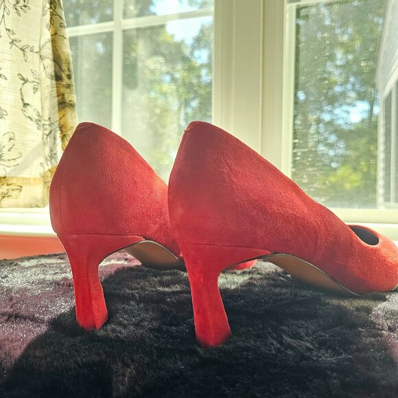 NWOT Franco Sarto Tana Suede Red Heels - Size 9.5 - Picture 12 of 14